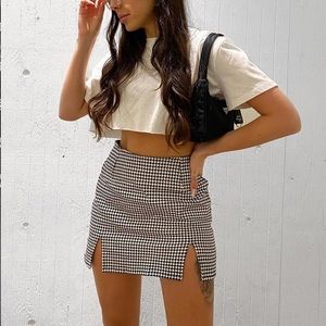 hounds tooth skirt